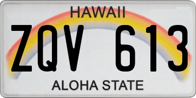 HI license plate ZQV613