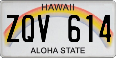 HI license plate ZQV614