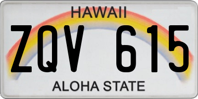 HI license plate ZQV615
