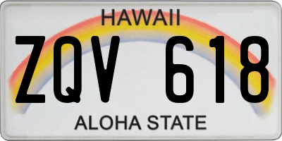 HI license plate ZQV618