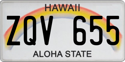 HI license plate ZQV655