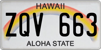 HI license plate ZQV663