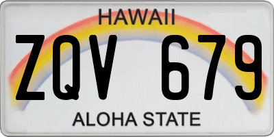 HI license plate ZQV679