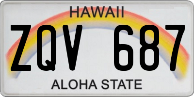 HI license plate ZQV687