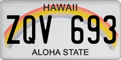 HI license plate ZQV693