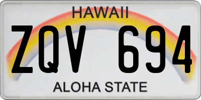 HI license plate ZQV694