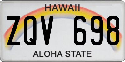 HI license plate ZQV698