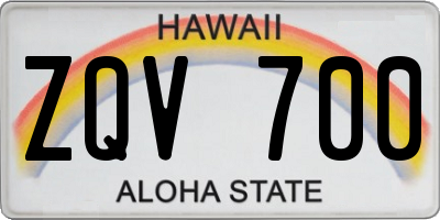 HI license plate ZQV700