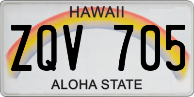 HI license plate ZQV705