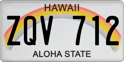 HI license plate ZQV712