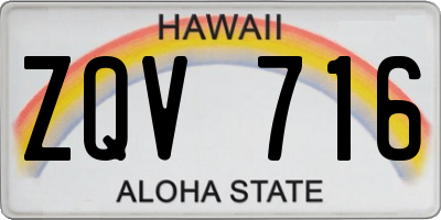 HI license plate ZQV716