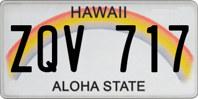 HI license plate ZQV717