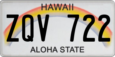 HI license plate ZQV722