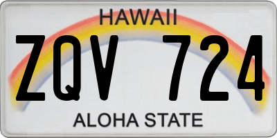 HI license plate ZQV724