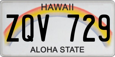 HI license plate ZQV729