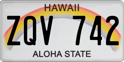 HI license plate ZQV742