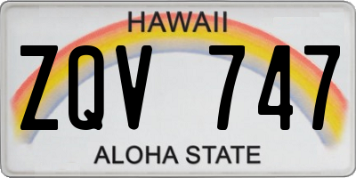 HI license plate ZQV747