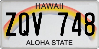 HI license plate ZQV748