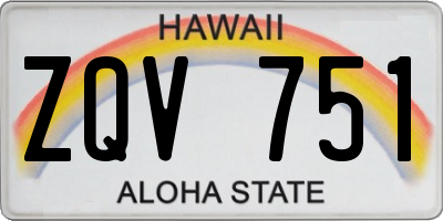 HI license plate ZQV751