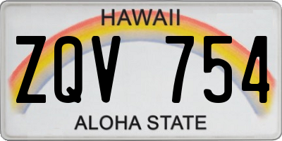 HI license plate ZQV754