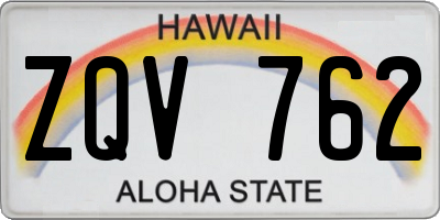 HI license plate ZQV762