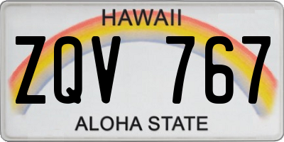HI license plate ZQV767