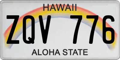 HI license plate ZQV776