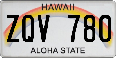 HI license plate ZQV780