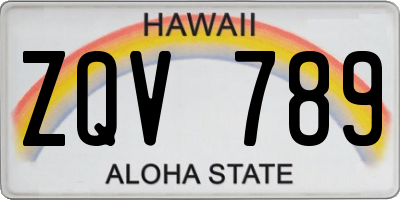 HI license plate ZQV789
