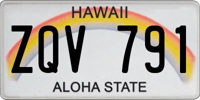 HI license plate ZQV791