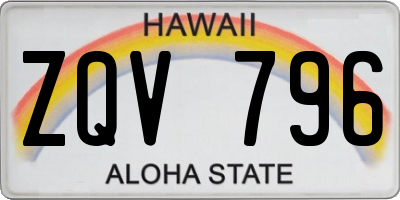 HI license plate ZQV796
