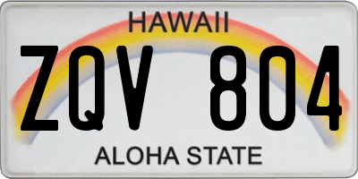 HI license plate ZQV804