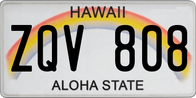 HI license plate ZQV808