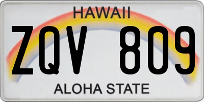 HI license plate ZQV809