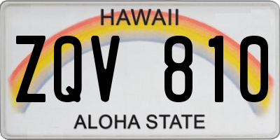 HI license plate ZQV810