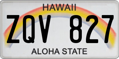 HI license plate ZQV827