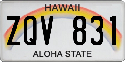 HI license plate ZQV831