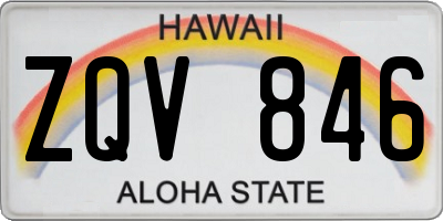 HI license plate ZQV846