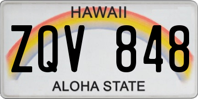 HI license plate ZQV848