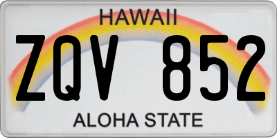 HI license plate ZQV852