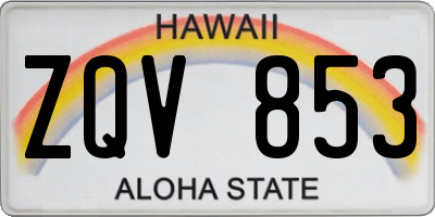 HI license plate ZQV853
