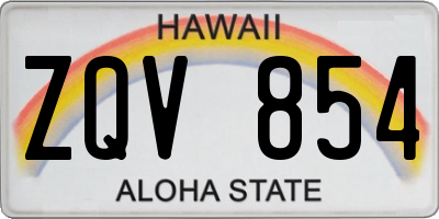 HI license plate ZQV854