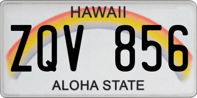 HI license plate ZQV856