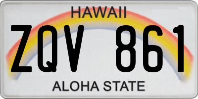 HI license plate ZQV861