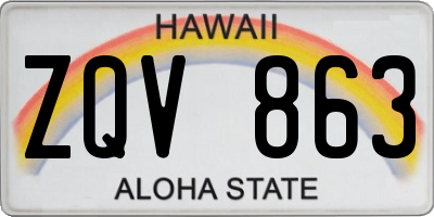 HI license plate ZQV863