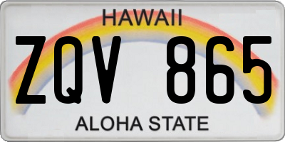 HI license plate ZQV865