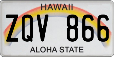 HI license plate ZQV866