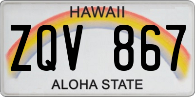 HI license plate ZQV867