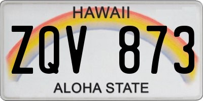 HI license plate ZQV873