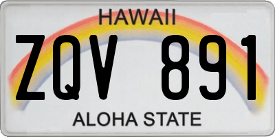 HI license plate ZQV891